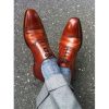 Handmade Brown Oxford Shoes, Dress Shoes For Men, Brown Leather Shoes