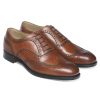 New handmade Cowhide Leather Oxford Brogue in Dark Leaf Calf Leather shoes for men, men shoes