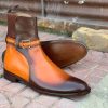 Handmade Men’s Buckle Dress Designer Jodhpurs Tan Ankle Boots