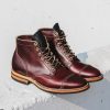 Handmade Burgundy Color Ankle High Boot, Men’s Cow Leather Cap Toe Lace Up Boot