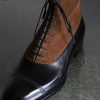 Handmade Men’s Brown Black Colour Lace Up Boots, Leather & Suede High Ankle