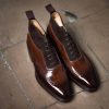 Handmade Brown/Suede Calf Leather Full Brogue Wingtip Classic Boot