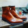 Leather Locker Handmade Men’s Brown Leather Stylish Ankle Side Zipper Boot