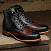 Handmade Men’s Black Brown Lace Up Leather Wing Tip Brogue Boot