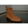 Handmade Men Jodhpur Suede Leather Ankle High Strap Boot