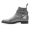 Handmade Gray Jodhpurs Ankle High Strap Buckle Boots Men