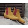 New Handmade Leather Chelsea Tan Ankle High Boots