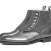 Button Suede Leather Gray Color Cap Toe Magnificiant Men Oxford High Ankle Boots sold by Leather_Locker