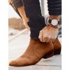 Handmade Men Brown Suede Ankle High Zipper Casual Boots (Copy)