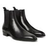 Elegant Handmade Men Black Chelsea Ankle High Leather Boots