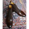 Handmade Mens Two Tone Brown Cap Toe Ankle High Boots