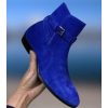 Handmade Men’s Blue Suede Jodhpurs Fashion Ankle Boots