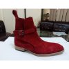 Handmade Men Jodhpur Red Suede Leather Dress Boots