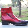 Jo Ghost Men’s Italian Designer Red Plato Boots