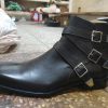 Handmade High Ankle Fiddle Back Dark Brown boots for Men
