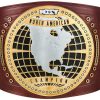 WWE Authentic Wear NXT North American Championship Replica Title Belt Dark Brown Leather Belt With Thick Metal Plates