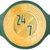 WWE 24/7 Championship Replica Title Belt’s Thick Metal Plates & Green Real Leather Straps