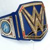 New WWE World Heavyweight Champion Ship Wrestling Belt Blue Leather Replica Thick Metal Plates Adult Size Belts