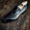 Handmade Black Leather Moccasin Formal Loafers Shoes