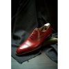 Handmade Men Red Leather Formal Dress Shoes With Lace up Closure