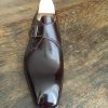 Handmade Men Dark Brown Leather Monk Strap Dress Shoes