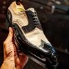 Black White Calf and Black Suede Oxford Wingtip Dress Shoes